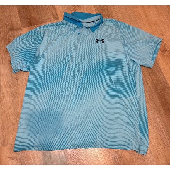 Under Armour Other - Under Armour Men's UA Heat Gear Loose Golf Polo Shirt Aqua Blue Size‎ XXL